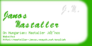 janos mastaller business card